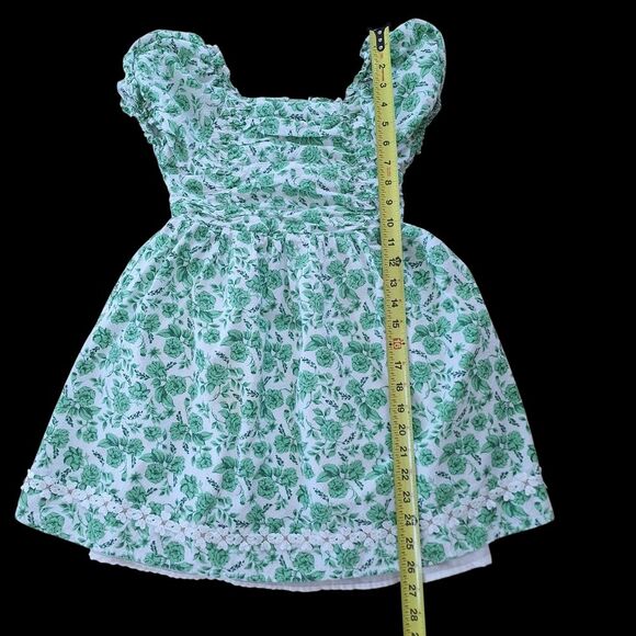 Joie girls smocked floral print dress green cotton lined cottage - Picture 15 of 16